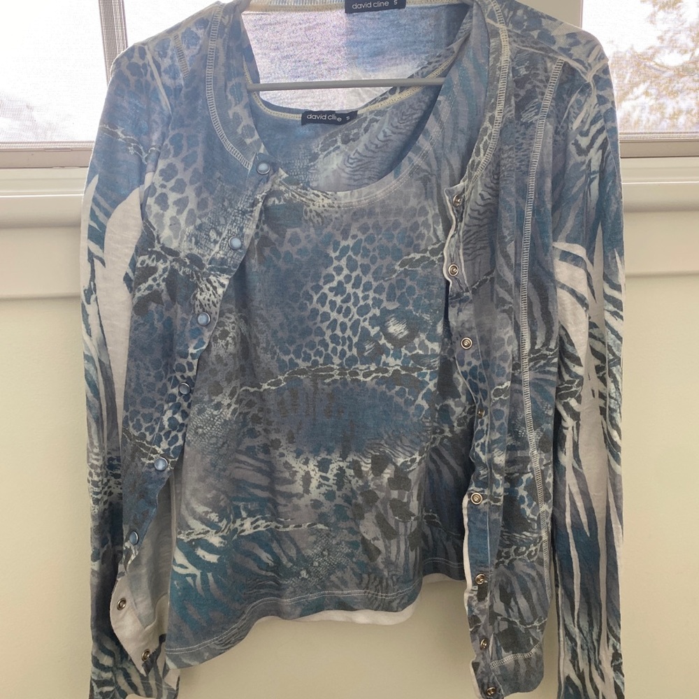 David Cline tank and sweater set